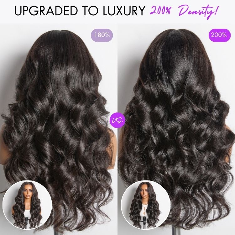NatureMAX 200% / 250% Density Loose Wave Glueless Ear-to-ear 13x4 HD Lace Front Wig Pre-Cut Lace Flexi-Fit Drawstring Cap