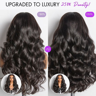 NatureMAX 250% Density Loose Wave Glueless Ear-to-ear 13x4 HD Lace Front High Density Wig Pre-Cut Lace Flexi-Fit Drawstring Cap