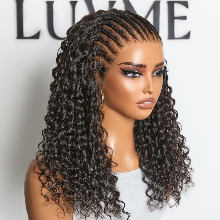 Readitress | PreMax Wigs Knotless Fulani Braids Deep Wave Glueless Ear-to-ear 13x6 Frontal HD Lace Wig Human Hair Flexi-Fit Drawstring Cap