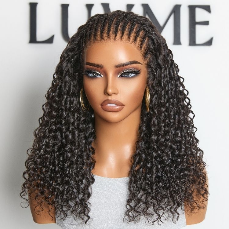Readitress | PreMax Wigs Knotless Fulani Braids Deep Wave Glueless Ear-to-ear 13x6 Frontal HD Lace Wig Human Hair Flexi-Fit Drawstring Cap
