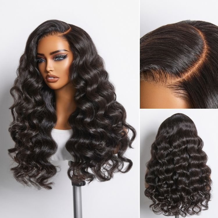 Halo Hair Style All-Day Comfort Wig 180% Density Bouncy Wand Curly 7x6 Closure HD Glueless Wig Pre-Cut Lace