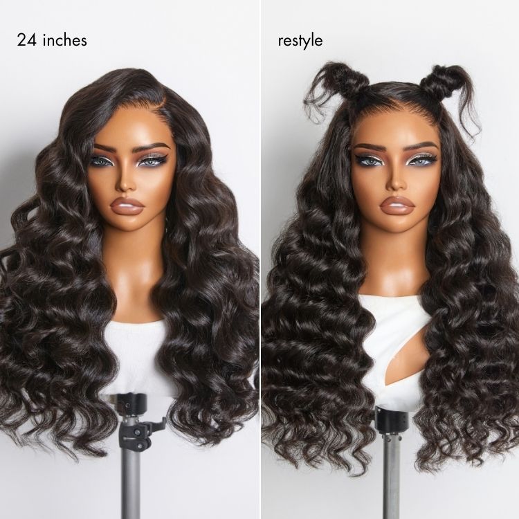Halo Hair Style All-Day Comfort Wig 180% Density Bouncy Wand Curly 7x6 Closure HD Glueless Wig Pre-Cut Lace