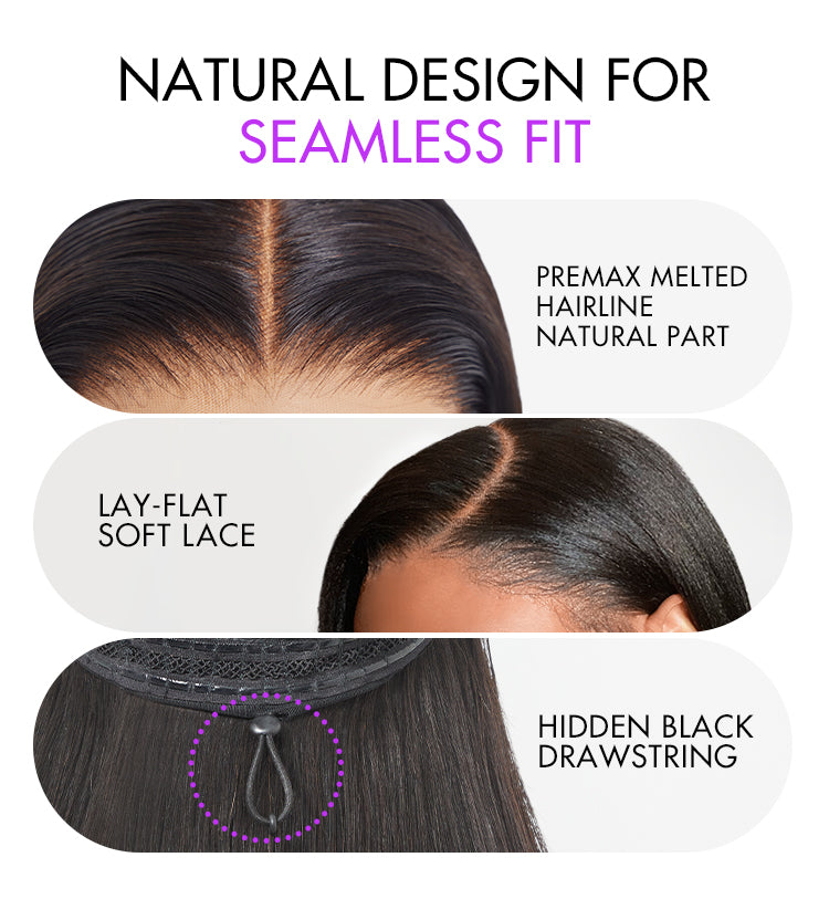 PreMax 250% Density Water Wave Glueless Flexi-Fit Drawstring 13x4 Frontal Lace Fluffy Curly High Density Wig Pre-Cut Lace-13