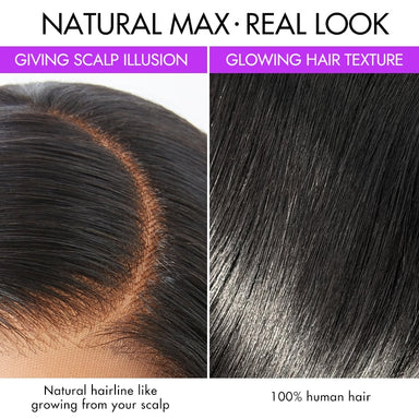 PreMax Wigs | HD Lace Super Natural Hairline Silky Straight Glueless 13x4 Frontal Lace Wig Human Hair Pre-Cut Lace