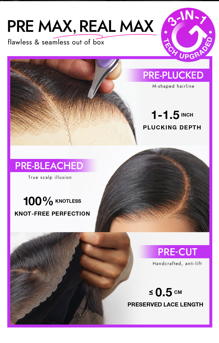 PreMax Blonde Mix Black Loose Wave Glueless 5x5 HD Lace Closure Wig Large & Small Cap-15