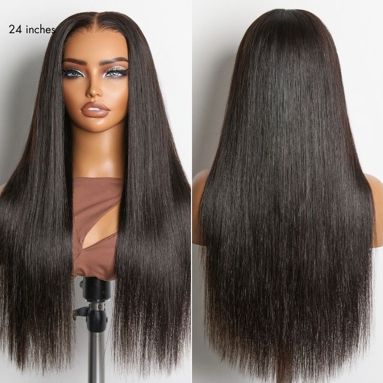 NatureMAX Silky Straight Glueless Ear-to-ear 13x4 HD Lace Front Wig Pre-Cut Lace