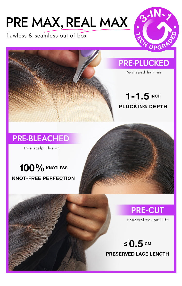 PreMax Wigs | Ultra Natural Hairline Brown Highlight Silky Straight Glueless 13x4 Frontal Lace Long Wig Pre-Cut Lace-09