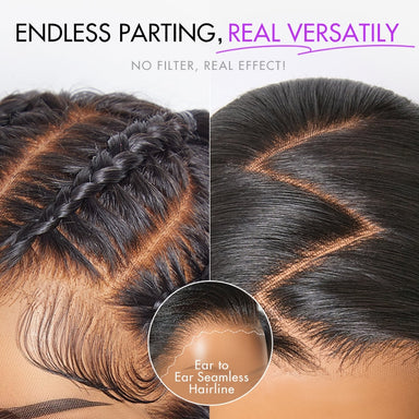 VIP ONLY | PreMax Wigs | Ultra Natural Hairline Brown Highlight Silky Straight Glueless 13x4 Frontal Lace Long Wig