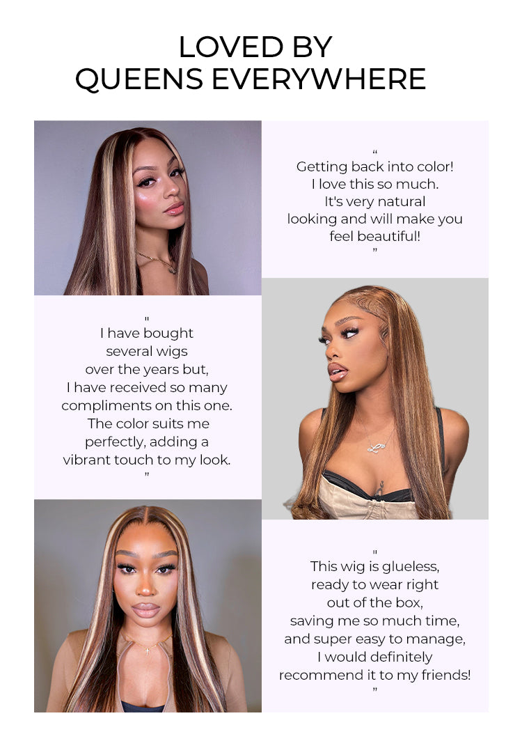 Melted Hair 180% Density Honey Blonde Highlight Silky Straight Glueless 5x5 Closure HD Lace Long Wig-11