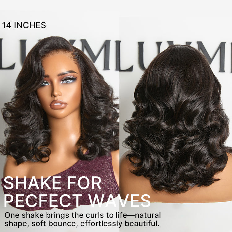 NatureMAX 200% Density Ombre Brown / Natural Loose Wave Glueless 13x6 HD Lace Front Shoulder Length Wig Pre-Cut Lace Flexi-Fit Drawstring Cap