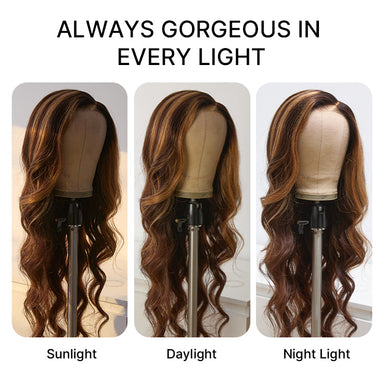 Halo Hair Style All-Day Comfort Wig 180% Density Honey Golden Blonde Loose Body Wave 7x6 Closure HD Lace Human Hair Wig Pre-Cut Lace