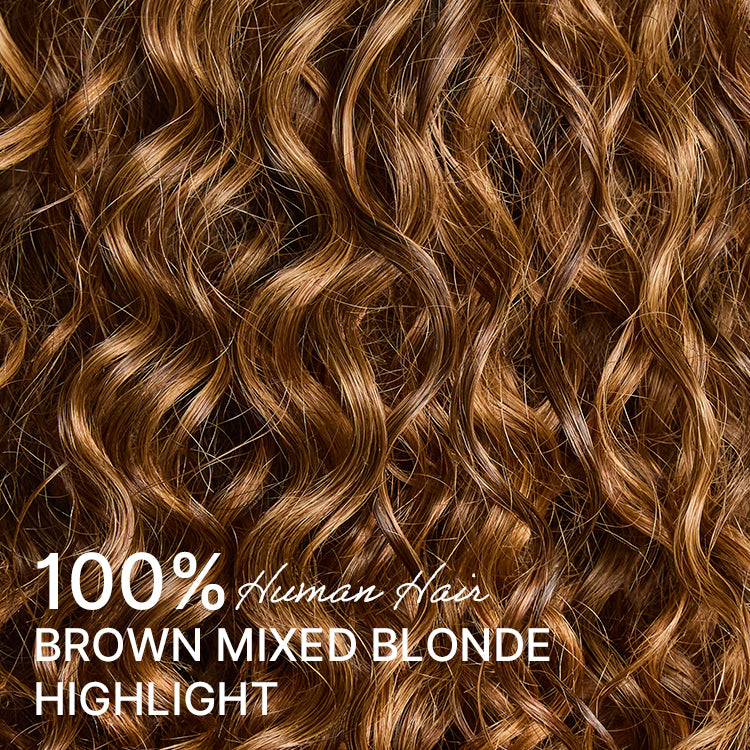 Readitress Ombre Brown Highlight Boho Braids Deep Curly Glueless 5x5 Closure Lace with Braided Top Human Hair Wig Pre-Cut Lace