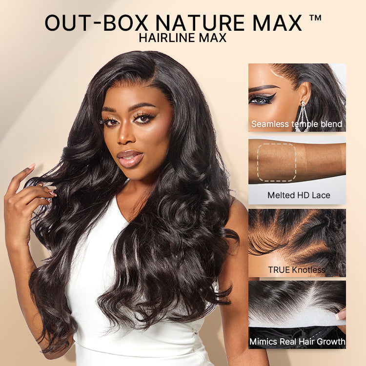 NatureMAX 200% Density Loose Wave Glueless 13x6 HD Lace Front Wig Human Hair Pre-Cut Lace Flexi-Fit Drawstring Cap