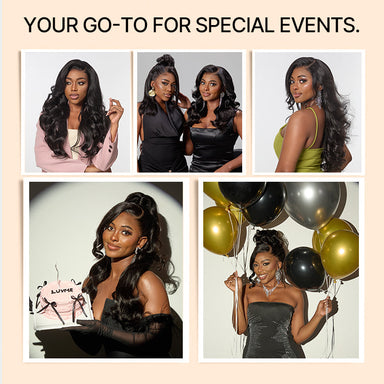 NatureMAX 200% / 250% Density Loose Wave Glueless Ear-to-ear 13x4 HD Lace Front Wig Pre-Cut Lace Flexi-Fit Drawstring Cap