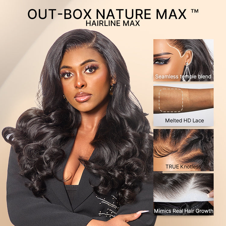 NatureMAX 200% / 250% Density Loose Wave Glueless Ear-to-ear 13x4 HD Lace Front Wig Pre-Cut Lace Flexi-Fit Drawstring Cap
