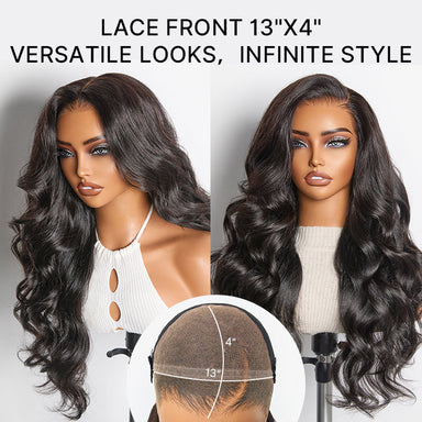NatureMAX 200% / 250% Density Loose Wave Glueless Ear-to-ear 13x4 HD Lace Front Wig Pre-Cut Lace Flexi-Fit Drawstring Cap