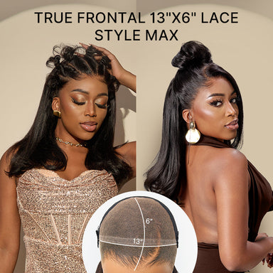 NatureMAX 200% Density Ombre Brown / Natural Loose Wave Glueless 13x6 HD Lace Front Shoulder Length Wig Pre-Cut Lace Flexi-Fit Drawstring Cap