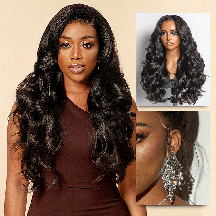 NatureMAX 250% Density Loose Wave Glueless Ear-to-ear 13x4 HD Lace Front High Density Wig Pre-Cut Lace Flexi-Fit Drawstring Cap