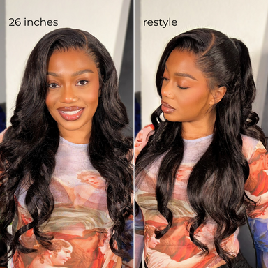 NatureMAX 200% Density Loose Wave Glueless 13x6 HD Lace Front Wig Human Hair Pre-Cut Lace Flexi-Fit Drawstring Cap