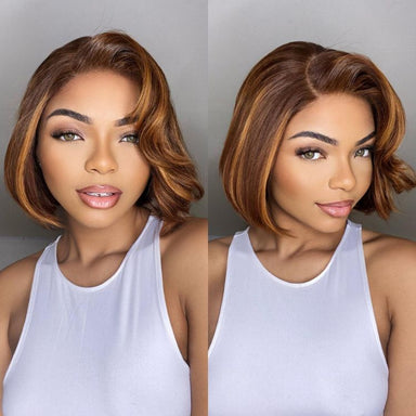 Melted Hair Natural Black Short Cut / Bob Wig Glueless 5x5 Closure Wig – Style 0282