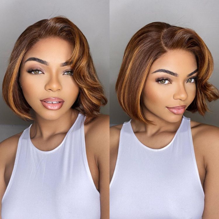 Melted Hair Natural Black Short Cut / Bob Wig Glueless 5x5 Closure Wig – Style 0282