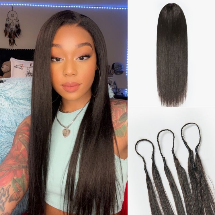 Readitress Pre-Separated Feather Crochet Human Hair for Miracle Knots Boho Braids | Silky Straight Protective Style (Free Gifts Included) - US Only