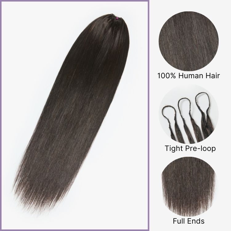 Readitress Pre-Separated Feather Crochet Human Hair for Miracle Knots Boho Braids | Silky Straight Protective Style (Free Gifts Included) - US Only