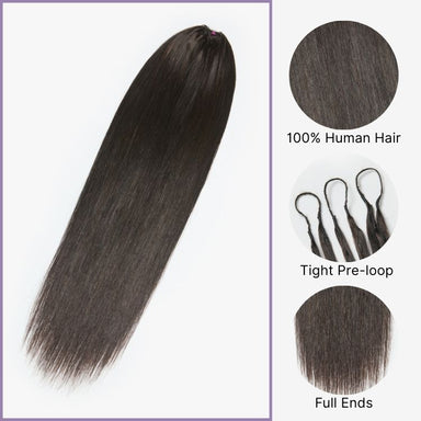 Readitress Pre-Separated Feather Crochet Human Hair for Miracle Knots Boho Braids | Silky Straight Protective Style (Free Gifts Included) - US Only