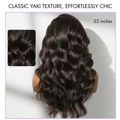 Readitress Side Braided Yaki Body Wave Glueless Ear-to-ear 13x6 Frontal HD Lace Wig Human Hair Flexi-Fit Drawstring Cap