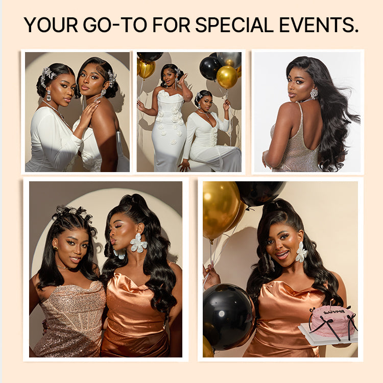 NatureMAX 200% Density Deep Wave Glueless 13x6 HD Lace Front Wig Human Hair Pre-Cut Lace Flexi-Fit Drawstring Cap