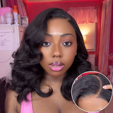 MyOwn-Fit Wig 180% Density Glueless 7x6 Closure HD Lace Loose Body Wave Short Wig Pre-Cut Lace