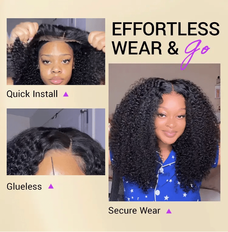 New Customers Only | Beginner Friendly 220% Density Glueless 5x5 Closure Pre-Cut Lace Afro Curly Wig Flexi-Fit Drawstring Cap-16
