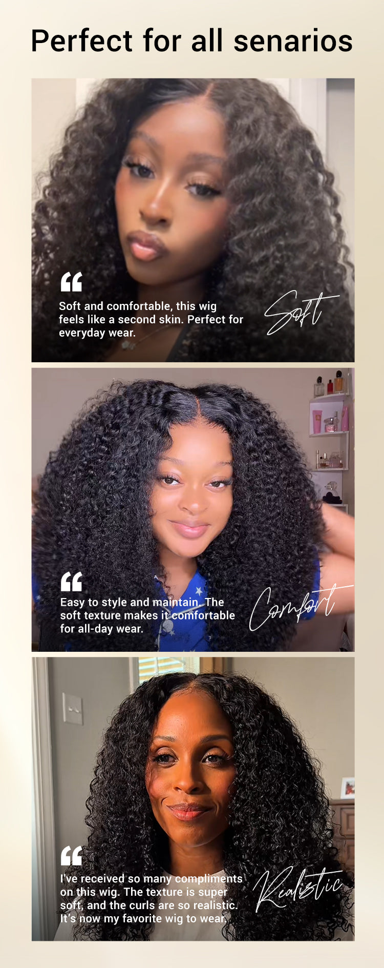 New Customers Only | Beginner Friendly 220% Density Glueless 5x5 Closure Pre-Cut Lace Afro Curly Wig Flexi-Fit Drawstring Cap-17