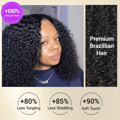 New Customers Only | Beginner Friendly 200% Density Glueless 5x5 Closure Pre-Cut Lace Afro Curly Wig Flexi-Fit Drawstring Cap