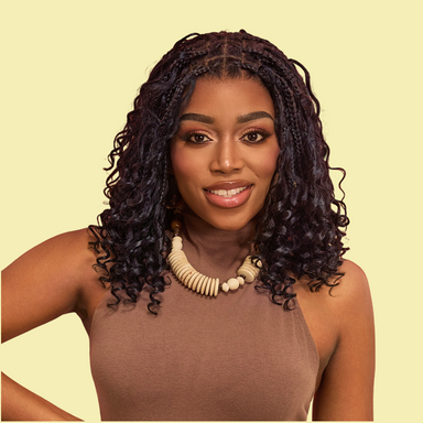 Special Deal | HD Full Lace Knotless Boho Curls Braided Bob Wig Flexi Fit Invisi Drawstring Cap Pre-Cut Lace