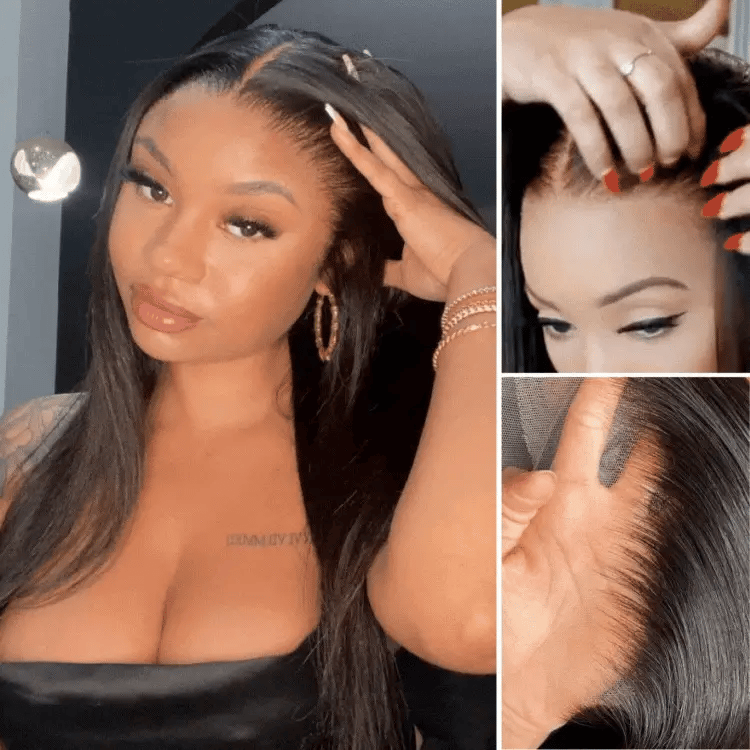 NatureMAX Silky Straight Glueless Ear-to-ear 13x4 HD Lace Front Wig Pre-Cut Lace
