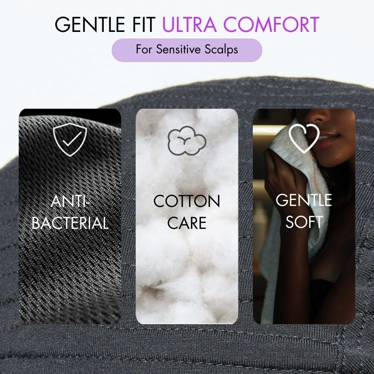 New Customers Only | Throw On & Go Salt & Pepper Short Pixie Cut Glueless Wig with Bangs 100% Human Hair Ultra Comfort Cotton Cap Hair Loss Friendly