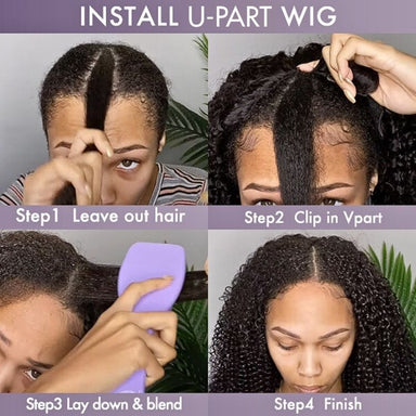 Body Wave / Straight / Kinky / Deep Wave Human Hair U Part Wig