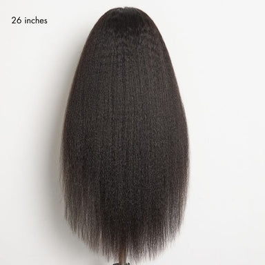 Halo Hair Style All-Day Comfort Wig 4C Kinky Edges Kinky Straight Glueless 7x6 Closure HD Lace Human Hair Wig Pre-Cut Lace