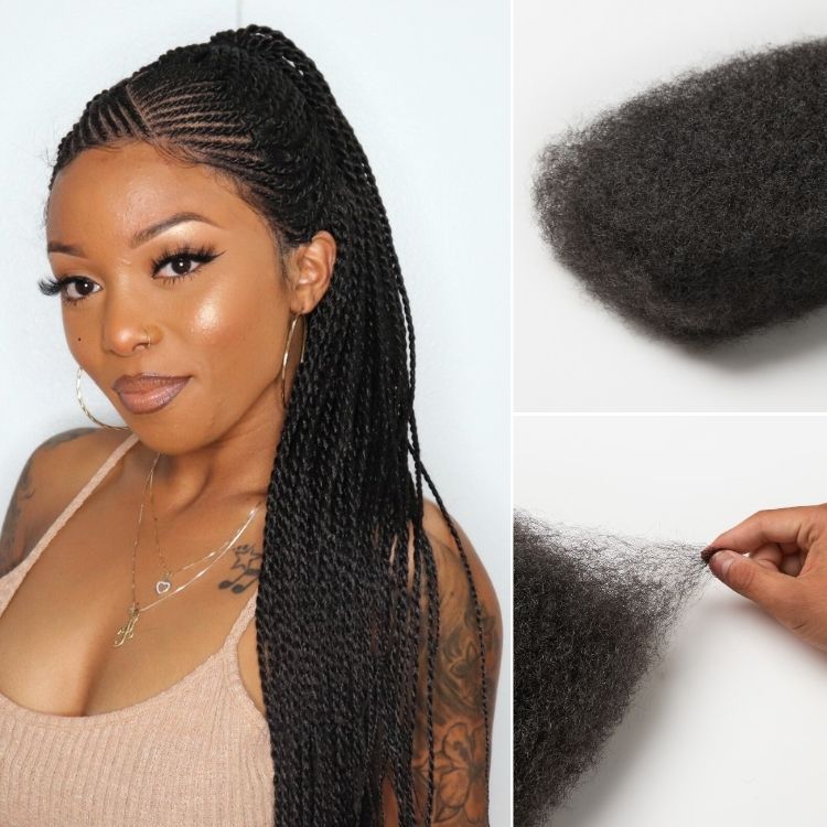 Readitress Afro Kinky Bulk Human hair for Dreadlock Extensions, Repair Locs, Twists and Braids