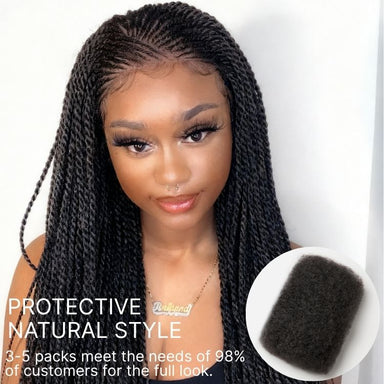 Readitress Afro Kinky Bulk Human hair for Dreadlock Extensions, Repair Locs, Twists and Braids
