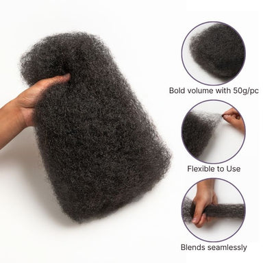 Readitress Afro Kinky Bulk Human hair for Dreadlock Extensions, Repair Locs, Twists and Braids