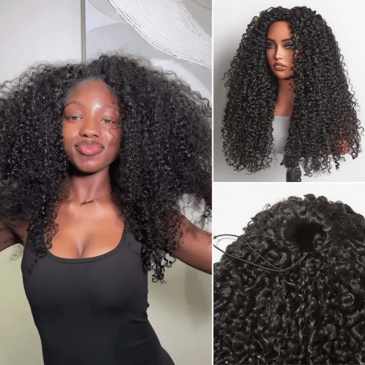 Melted Hair 180% Natural Black Water Wave Wig Glueless Wig – Style 1898