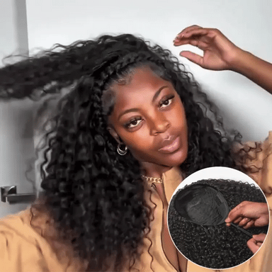 Melted Hair 180% Natural Black Water Wave Wig Glueless Wig – Style 1898