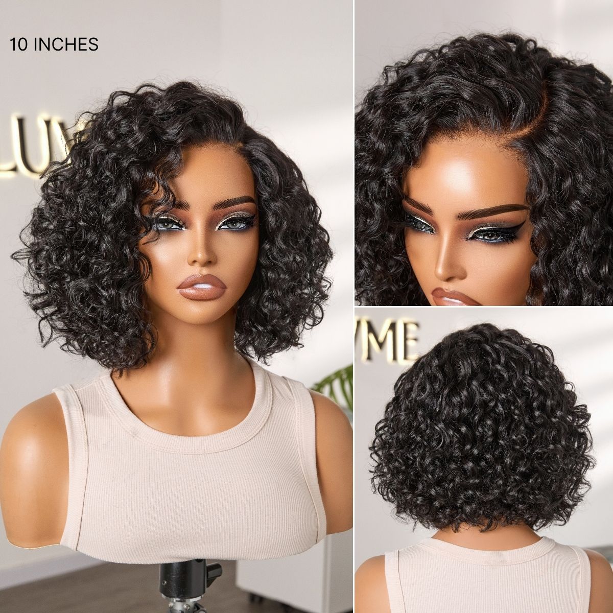 Tiktok Exclusive Deal | Ready to Go Water Wave Short Curly Bob Wig Glueless Minimalist HD Lace Wig Pre-Cut Lace