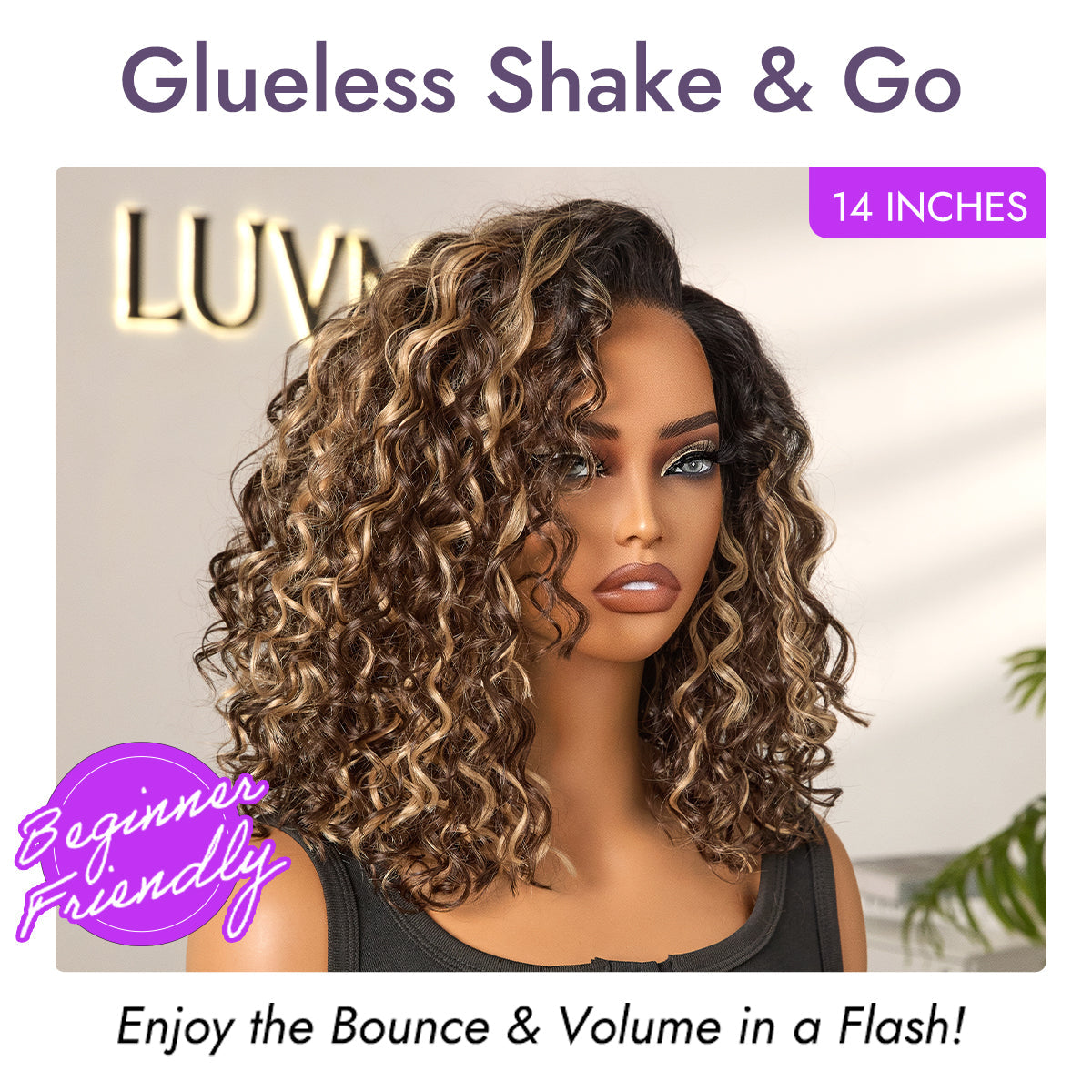 Tiktok Exclusive Deal | Ready to Go Blonde Highlight / Natural Black / Ombre Brown Water Wave Short Curly Bob Wig Glueless Minimalist HD Lace Wig Pre-Cut Lace