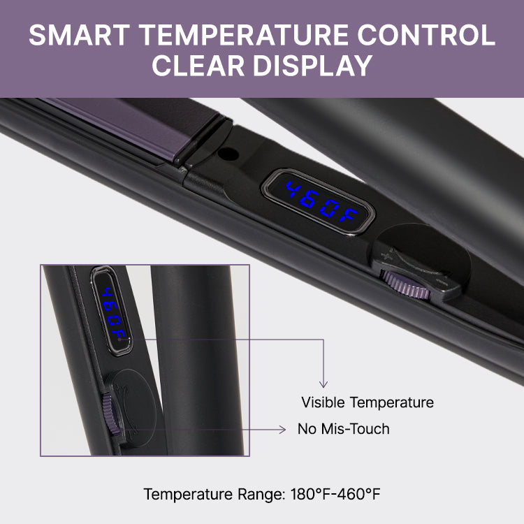 US only | 1PC Hair Straightener,  Up to 460°F, Quick, Smooth & Frizz-Free Styling Tool for Wigs and Natural Hair, Travel-Friendly | Add-on item