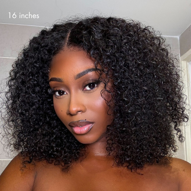 Beginner Friendly 200% Density Glueless 5x5 Closure Pre-Cut Lace Afro Curly Wig Flexi-Fit Drawstring Cap
