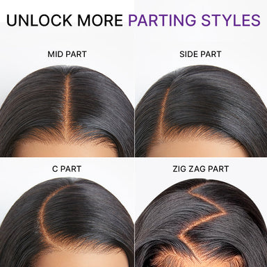 MyOwn-Fit PartingMax Glueless Wig 180% Density Loose Body Wave / Light Yaki Straight Ready to Go 7x6 Closure HD Lace Pre Cut & Plucked & Bleached