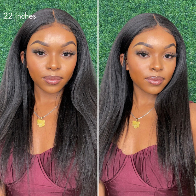 Halo Hair Style All-Day Comfort Wig 4C Kinky Edges Kinky Straight Glueless 7x6 Closure HD Lace Human Hair Wig Pre-Cut Lace